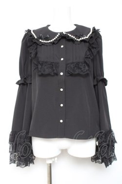 画像1: Ank Rouge / おリボン姫袖ブラウス M 黒 Y-26-01-24-052-CA-BL-SZ-ZY