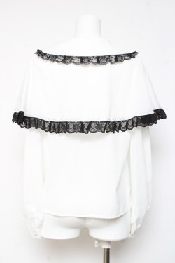 画像2: Ank Rouge / ぽんぽんリボンケープブラウス M 白 Y-26-01-24-053-CA-BL-SZ-ZY