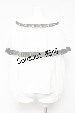 画像2: Ank Rouge / ぽんぽんリボンケープブラウス M 白 Y-26-01-24-053-CA-BL-SZ-ZY