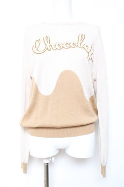 画像1: Q-pot. / メルトチョコレート クルーネックニット 48 ホワイト Y-26-01-24-055-QP-TO-SZ-ZY