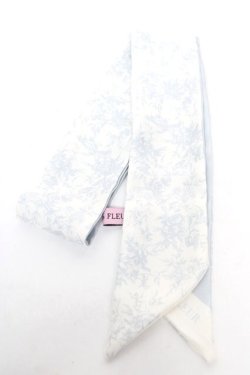 画像1: Maison de FLEUR / フラワープリントスカーフ  サックス Y-26-01-24-012-LO-ZA-SZ-ZY