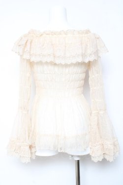 画像2: ATELIER PIERROT / Shirring Princess Sleeve Blouse-Lace-  生成り Y-26-01-24-061-EL-BL-SZ-ZY