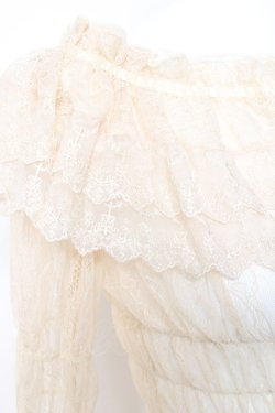 画像5: ATELIER PIERROT / Shirring Princess Sleeve Blouse-Lace-  生成り Y-26-01-24-061-EL-BL-SZ-ZY