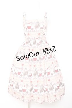 画像1: axes femme kawaii / お菓子柄ジャンパースカート  ピンク Y-26-01-24-070-AX-OP-SZ-ZY