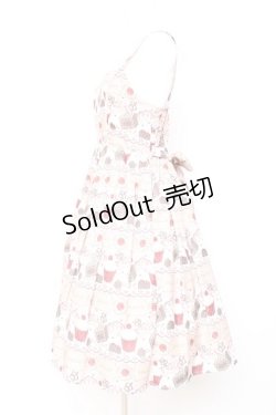 画像2: axes femme kawaii / お菓子柄ジャンパースカート  ピンク Y-26-01-24-070-AX-OP-SZ-ZY