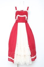 画像1: axes femme kawaii / ヴィンテージシフォンJスカート  赤 Y-26-01-24-071-AX-OP-SZ-ZS (1)