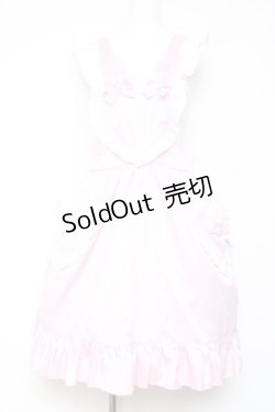 画像1: Nile Perch / ハートエプロンジャンパースカート  ピンク Y-26-01-24-077-LO-OP-SZ-ZY