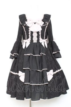 画像1: axes femme kawaii / メアリー姫袖ドレス M 黒 Y-26-01-24-082-AX-OP-SZ-ZY