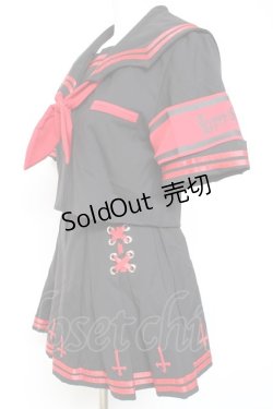 画像2: Grrr the Lipper / 魔界学園セーラーセットアップ F ブラック×レッド Y-26-01-24-083-PU-OP-SZ-ZY