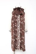 axes femme / ビスチェ切替Aライン花柄ワンピース  ブラウン Y-26-01-24-090-AX-OP-SZ-ZY