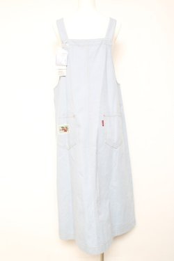 画像3: PINK HOUSE / チェリー刺繍使いデニムジャンパースカート F サックス Y-26-01-24-091-LO-SK-SZ-ZY