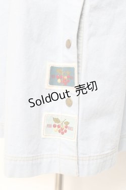 画像5: PINK HOUSE / チェリー刺繍使いデニムジャンパースカート F サックス Y-26-01-24-091-LO-SK-SZ-ZT621