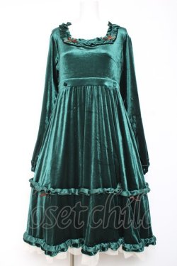 画像1: Virally / ベロアワンピース S グリーン Y-26-01-24-097-LO-OP-SZ-ZY