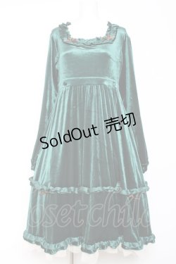 画像1: Virally / ベロアワンピース S グリーン Y-26-01-24-097-LO-OP-SZ-ZT0214E