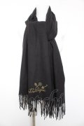 axes femme POETIQUE / 鍵刺繍ストール  黒 Y-26-01-24-023-AX-ZA-SZ-ZY