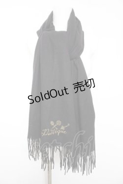 画像1: axes femme POETIQUE / 鍵刺繍ストール  黒 Y-26-01-24-023-AX-ZA-SZ-ZT0204L