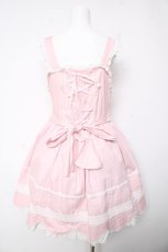 画像2: BABY, THE STARS SHINE BRIGHT / リボンスカラップジャンパースカート  ピンク Y-26-01-24-107-BA-OP-SZ-ZY (2)