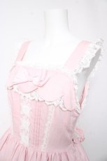 画像3: BABY, THE STARS SHINE BRIGHT / リボンスカラップジャンパースカート  ピンク Y-26-01-24-107-BA-OP-SZ-ZY (3)