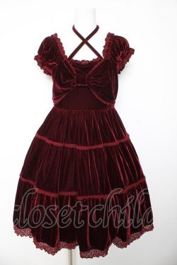 画像1: BABY, THE STARS SHINE BRIGHT / ベロアティアードジャンパースカート【2009】  ワイン Y-26-01-24-108-BA-OP-SZ-ZY