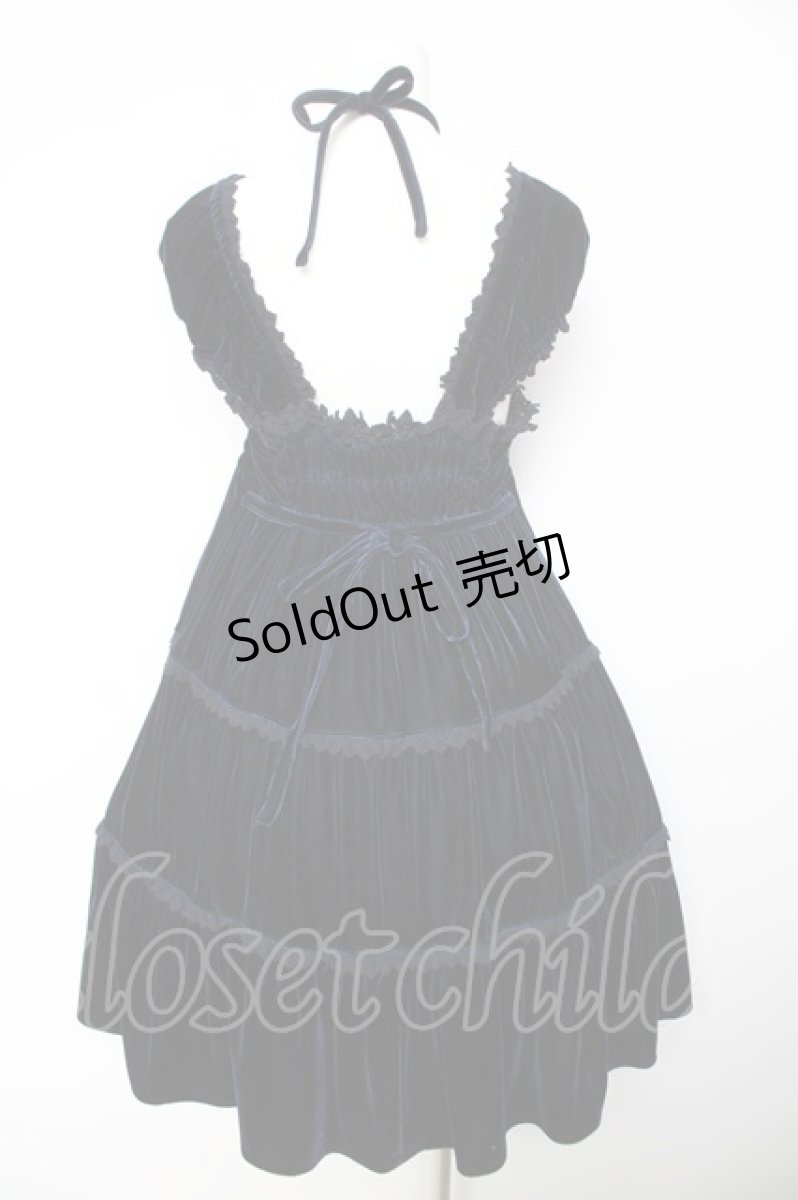 画像2: BABY, THE STARS SHINE BRIGHT / ベロア3段ティアードベビードールジャンパースカート  紺 Y-26-01-24-109-BA-OP-SZ-ZY (2)