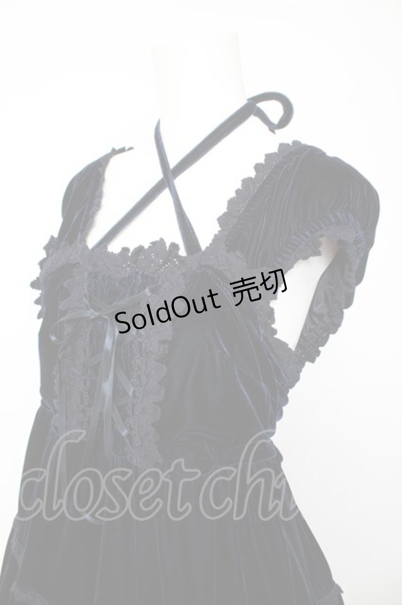 画像3: BABY, THE STARS SHINE BRIGHT / ベロア3段ティアードベビードールジャンパースカート  紺 Y-26-01-24-109-BA-OP-SZ-ZY (3)