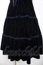 画像4: BABY, THE STARS SHINE BRIGHT / ベロア3段ティアードベビードールジャンパースカート  紺 Y-26-01-24-109-BA-OP-SZ-ZY (4)