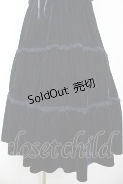 画像4: BABY, THE STARS SHINE BRIGHT / ベロア3段ティアードベビードールジャンパースカート  紺 Y-26-01-24-109-BA-OP-SZ-ZY