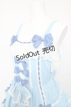 画像3: AND ROMEO / 小さなさくらんぼと細ストライプのジャンパースカート  ブルー Y-26-01-24-112-LO-OP-SZ-ZY