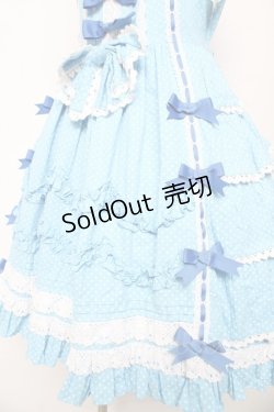 画像4: AND ROMEO / 小さなさくらんぼと細ストライプのジャンパースカート  ブルー Y-26-01-24-112-LO-OP-SZ-ZY