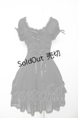 画像2: metamorphose / 半袖裾フリルワンピース  ブラック Y-26-01-24-113-ME-OP-SZ-ZY