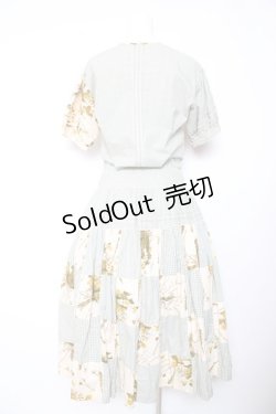 画像2: WONDERFUL WORLD / たんぽぽ柄パッチワークワンピース F 薄荷 Y-26-01-24-115-LO-OP-SZ-ZY