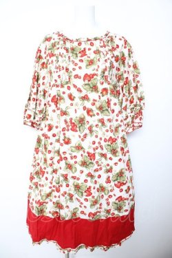 画像1: PINK HOUSE / ストロベリーフィールズプリントミディワンピース F オフ白 Y-26-01-24-120-LO-OP-SZ-ZY