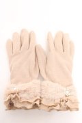 Maison de FLEUR / ファーリボンフリルグローブ F ベージュ Y-26-01-24-003-LO-ZA-SZ-ZY