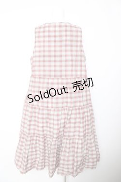 画像2: PINK HOUSE / オリジナルチェックノースリーブワンピース F レッド×サックス Y-26-01-24-121-LO-OP-SZ-ZT621