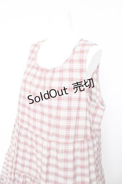 画像3: PINK HOUSE / オリジナルチェックノースリーブワンピース F レッド×サックス Y-26-01-24-121-LO-OP-SZ-ZT621