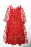 PINK HOUSE / エプロン付きオリジナルチェックワンピース F 赤 Y-26-01-24-125-LO-OP-SZ-ZY