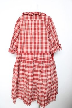 画像2: PINK HOUSE / エプロン付きオリジナルチェックワンピース F 赤 Y-26-01-24-125-LO-OP-SZ-ZY