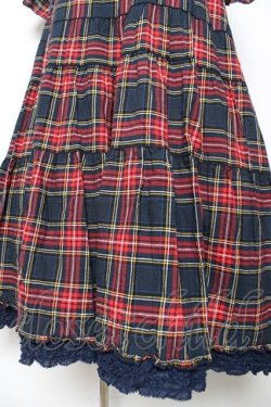 画像4: PINK HOUSE / コットンリネンタータンチェックロングティアードワンピース F 紺 Y-26-01-24-126-LO-OP-SZ-ZY