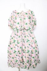 画像1: Perla nell' ostrica / いちごプリントキャンディボタンワンピース  ピンク Y-26-01-24-130-EL-OP-SZ-ZI (1)