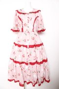 Chalmiere / チェリーバニー柄ワンピース M ピンク Y-26-01-24-131-LO-OP-SZ-ZY