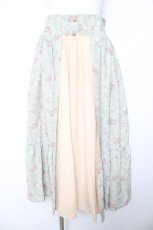 画像1: axes femme kawaii / プティフルールスカート  グリーン Y-26-01-24-140-AX-SK-SZ-ZI (1)