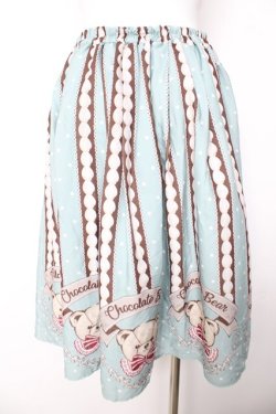 画像2: axes femme kawaii / チョコベア柄スカート  ミント Y-26-01-24-141-AX-SK-SZ-ZY