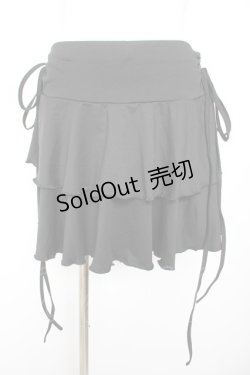 画像1: MARBLE / サイドギャザー2段フリルスカート M-L ブラック Y-26-01-24-148-GO-SK-SZ-ZY