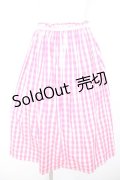 Franche Lippee / レトロギンガムスカート M ピンク Y-26-01-24-150-LO-SK-SZ-ZY
