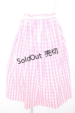 画像1: Franche Lippee / レトロギンガムスカート M ピンク Y-26-01-24-150-LO-SK-SZ-ZY