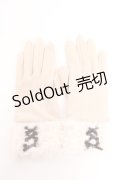 axes femme / 編み上げリボン手袋  ベージュ Y-26-01-24-004-AX-ZA-SZ-ZY