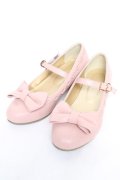 axes femme kawaii / ローヒールリボンパンプス M ピンク Y-26-01-24-035-AX-SH-SZ-ZY