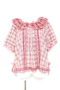 PINK HOUSE / タータンチェックブラウス F ピンク Y-26-01-24-037-LO-BL-SZ-ZY