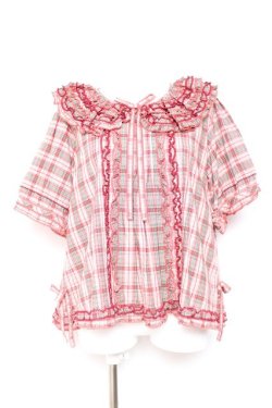 画像1: PINK HOUSE / タータンチェックブラウス F ピンク Y-26-01-24-037-LO-BL-SZ-ZY