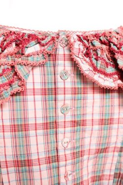 画像4: PINK HOUSE / タータンチェックブラウス F ピンク Y-26-01-24-037-LO-BL-SZ-ZY